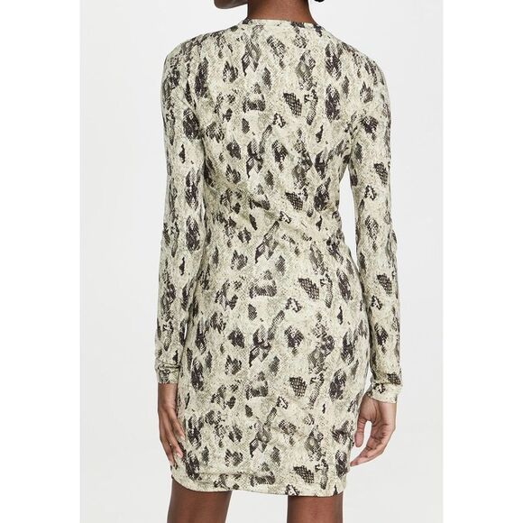 NWOT Rag & Bone Poppy Snakeskin Pattern Ruched Mini Dress Women’s Medium - Picture 2 of 11